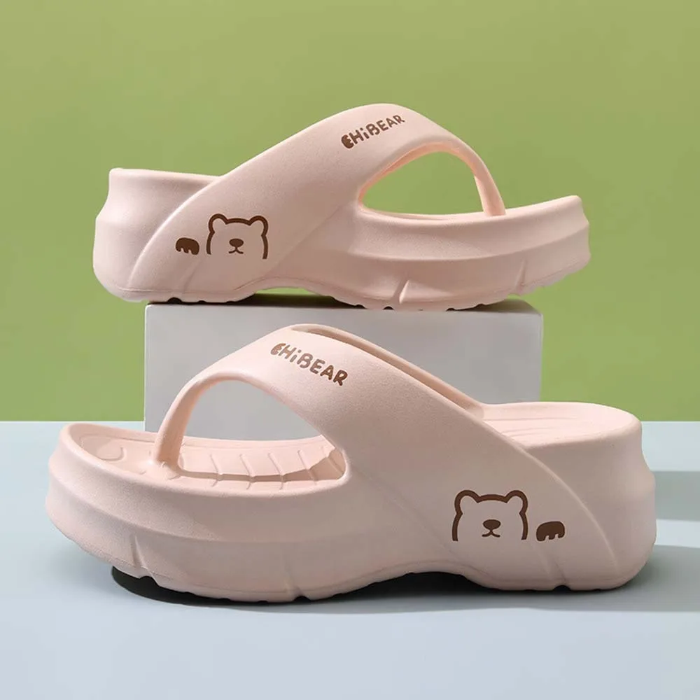 

Creative Anti-slip Thick Soled Flip-flop Cartoon Thickened Adult EVA Slippers Resilience Soft Bathroom Sandals Men