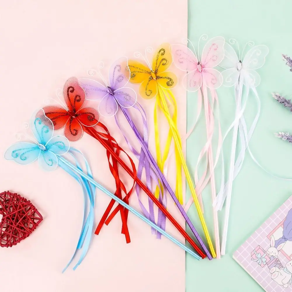

Dreamlike Pretty Butterfly Fairy Wands Role-playing Colorful Colorful Fairy Wands Plastic Girls Wand Kids Stick Wand