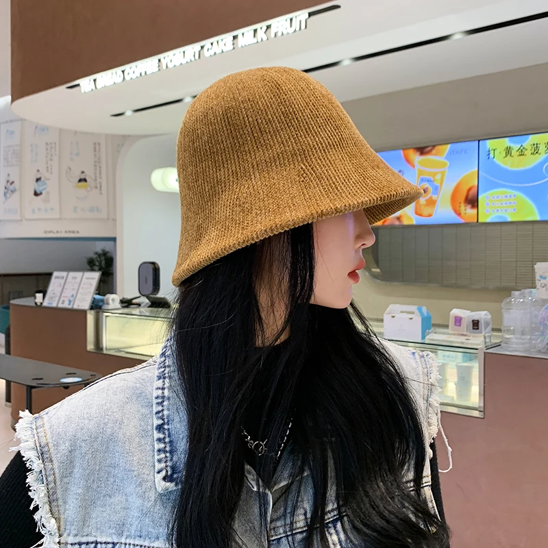 Thick Chenille Bucket Hat 2023 Fashion winter hats for women Simple Versatile fisherman hat Casual Warm Basin caps for ladies