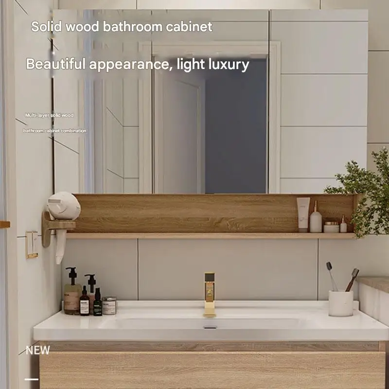 

Modern Color Solid Bathroom Cabinet Samrt Mirror Cabinet Ceramic Washbasin Bathroom Vanity Luxury Archivadores Home Furniture
