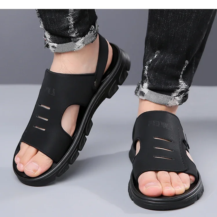 Herren Sommer Casual Zwei-Wege-Sandalen Slip-On mit Dicker Sohle Rutschfest Verschleißfest Atmungsaktiv Outdoor Strandpantoffeln-2718 – Detail 7