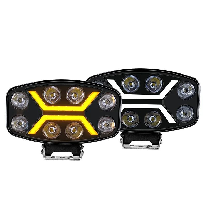 

10 Inch 12V 24V 100W LED Driving Light White Amber DRL Heavy Duty Truck Auxiliary Spotlight