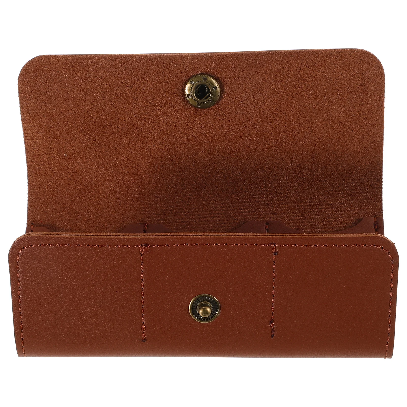 

Brown Fake Guitar Pick Case Durable Storage Pouch with Stand for Acoustic Electric Bass Guitar Accessories