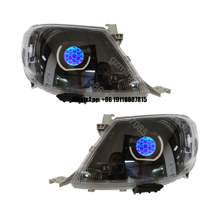 

RGB Hilux N70 Pre Facelift Custom Bi Led Projector Headlight Angry Eye для Toyota 2005-2011