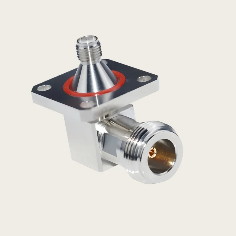 1PCS/LOT Adapter N female Jack to SMA female right angle 90 degree elbow waterproof strap flange fixed connector