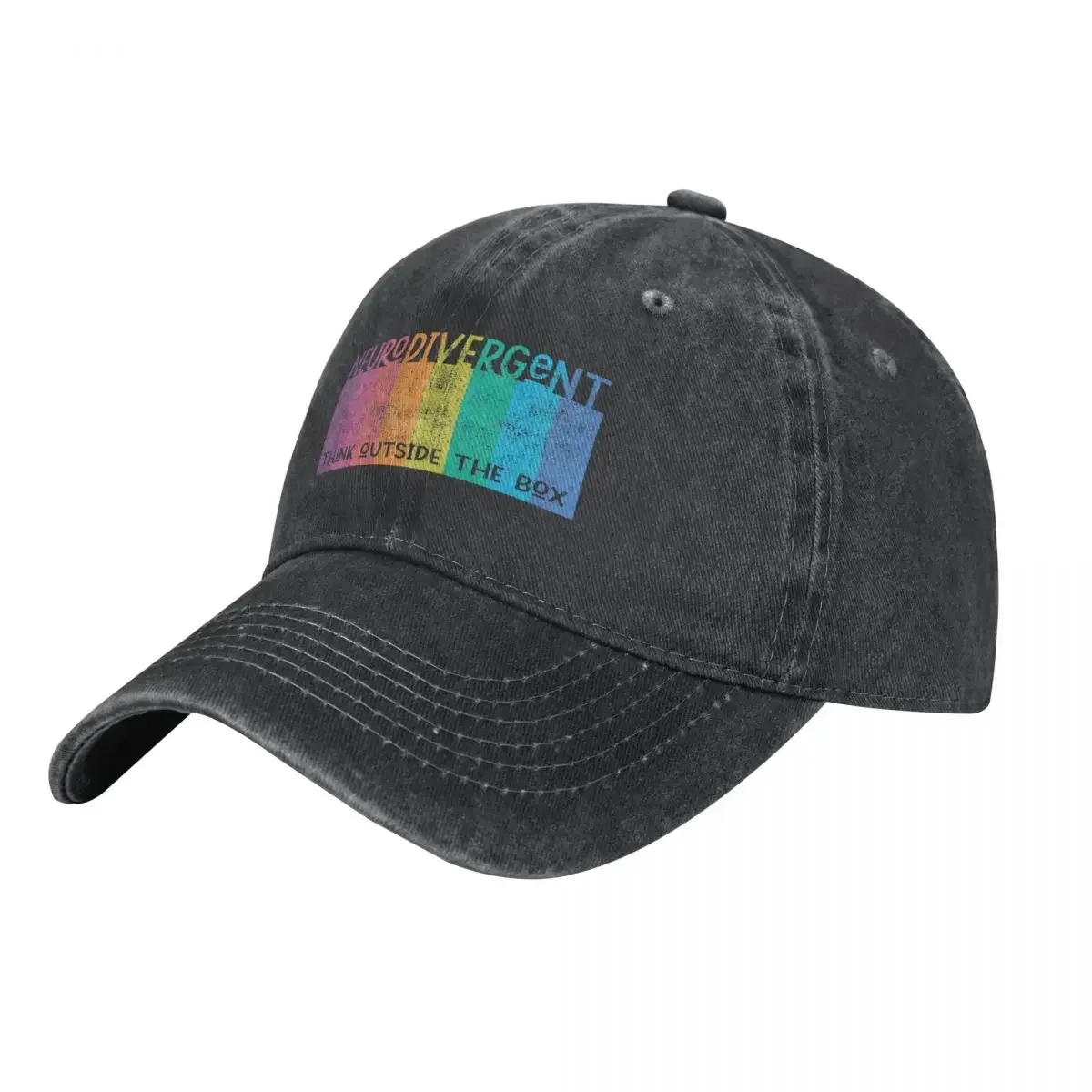 Colorful Neurodivergent Rainbow Design Cowboy Hat Fluffy Hat sun hat Beach Bag Hats Woman Men's