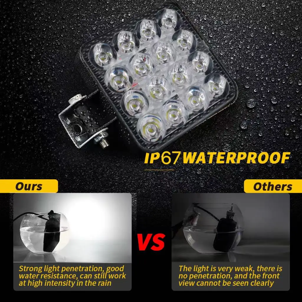 4Pcs 48W White Mini Work Light LED Running Lights Bar Off road Spotlight 12V 24V For Jeep Truck Car Motorcycle Tractor SUV ATV