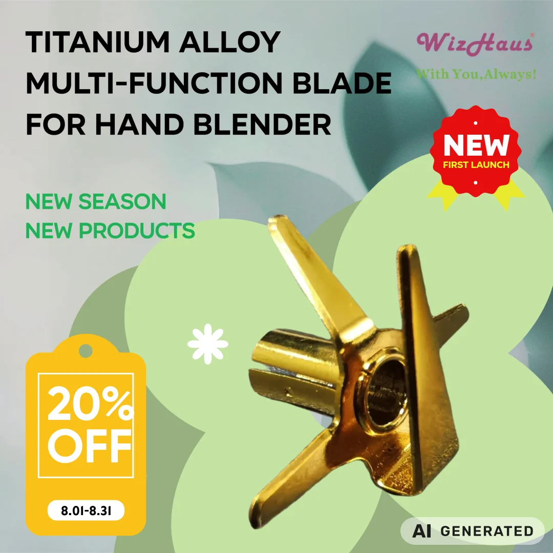 WizHaus HBB003 Titanium Alloy Multi-function Blade for Hand Blender Parts Compatible For Bamix,Tokebi Blender.First Launch Item