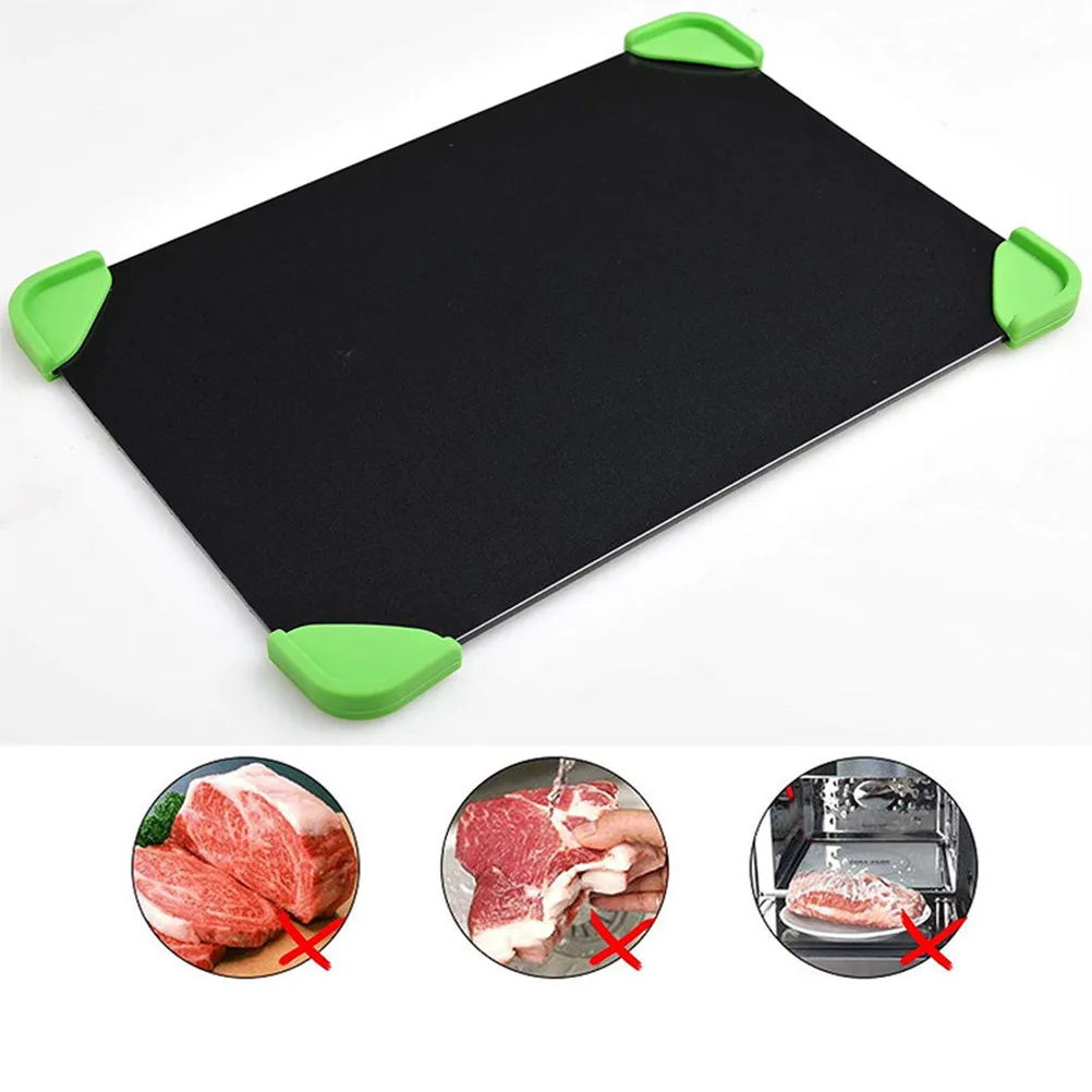5Pcs Aluminum Quick Defrost Tray Fast Thawing Plate Kitchen Supplies Size S Silicone Pads Random Color for Meat Fruit
