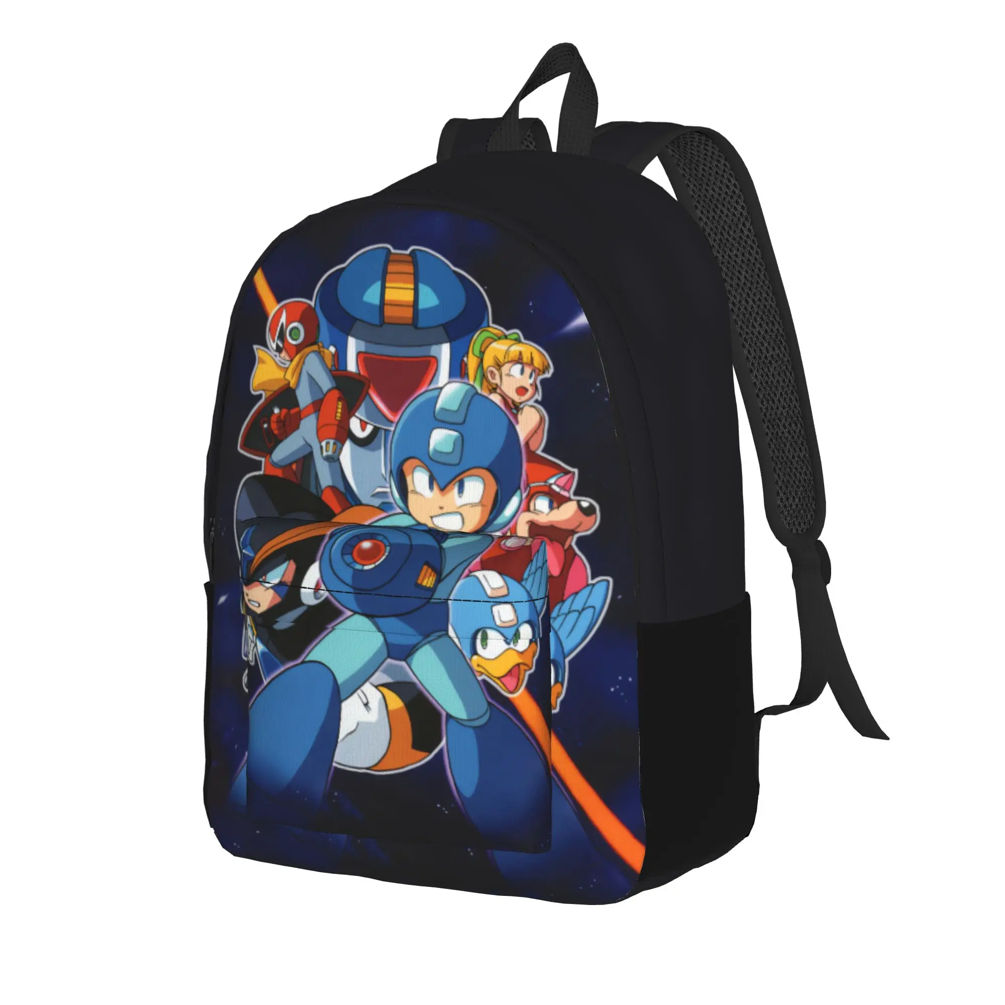 Mega man Backpack Men  Durable Backpacks Polyester Modern High School Bags University High Quality Rucksack