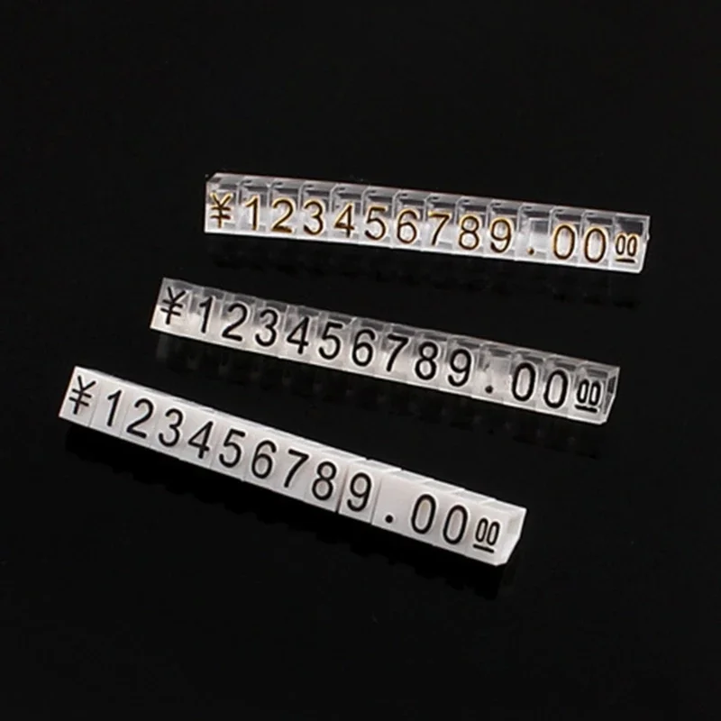 10 Pieces Combined Price Label Blocks Adjustable Number Digits Sign Tags for Watch Jewelry Wine Counter Display Stand