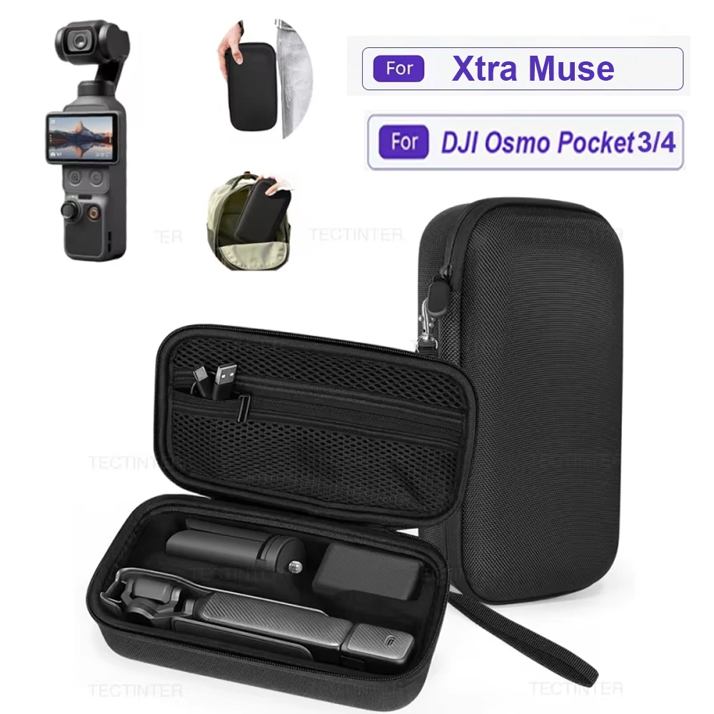 Étui de transport portable pour DJI OSMO Pocket 3/4/Xtra Muse, accessoires, boîte de protection rigide avec sangle de transport
