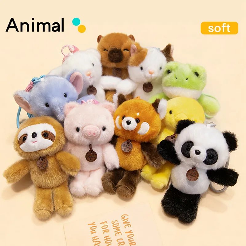 

16cm Cute Humanoid Animal Plush Keychain Multi Style Rabbit Elephant Duck Soft Stuffed Doll Bag Charm Birthday Gift