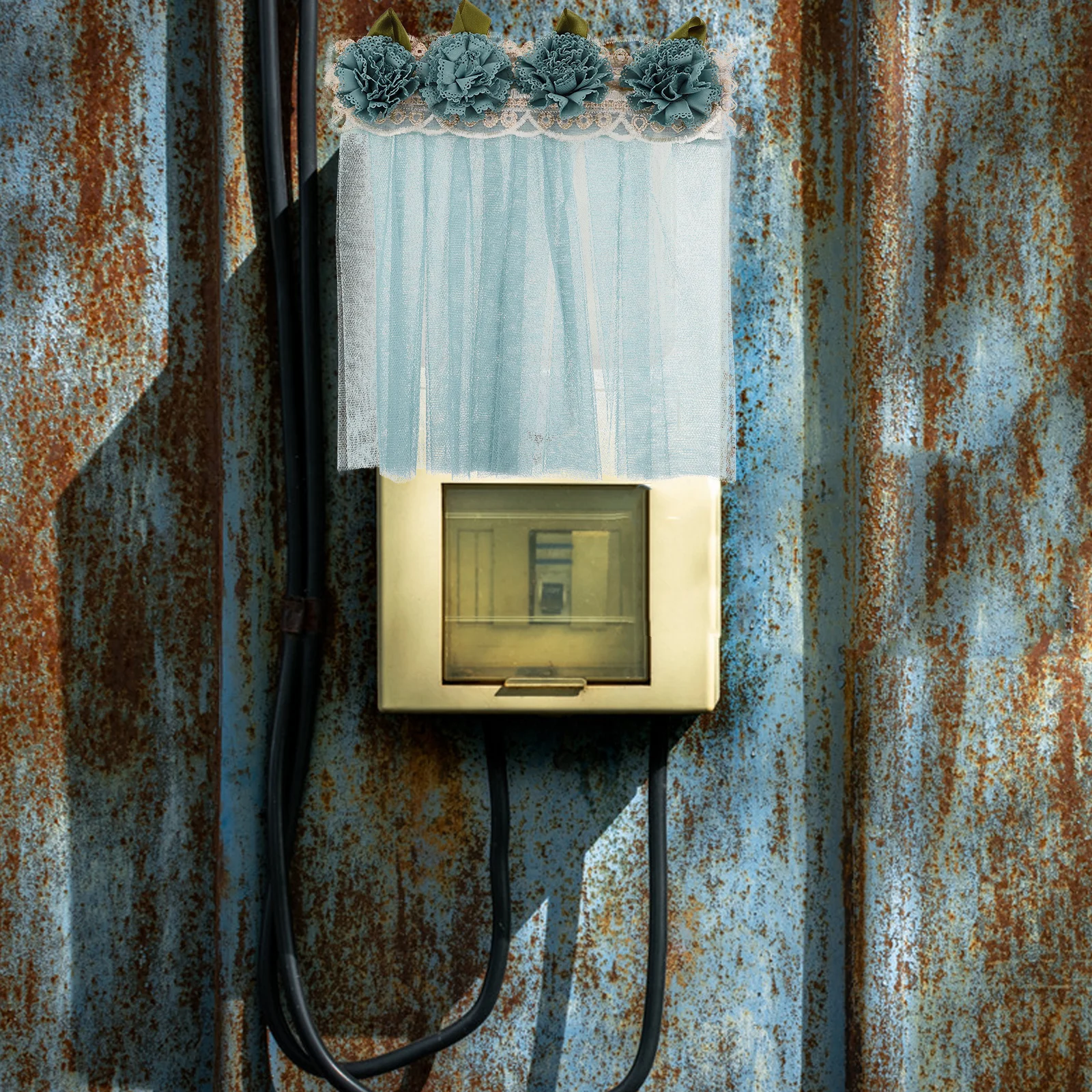 

Electric Meter Box Curtain Miniature Dollhouse Curtains Lace Window Accessories Decorative Fabric Cover For Home Office