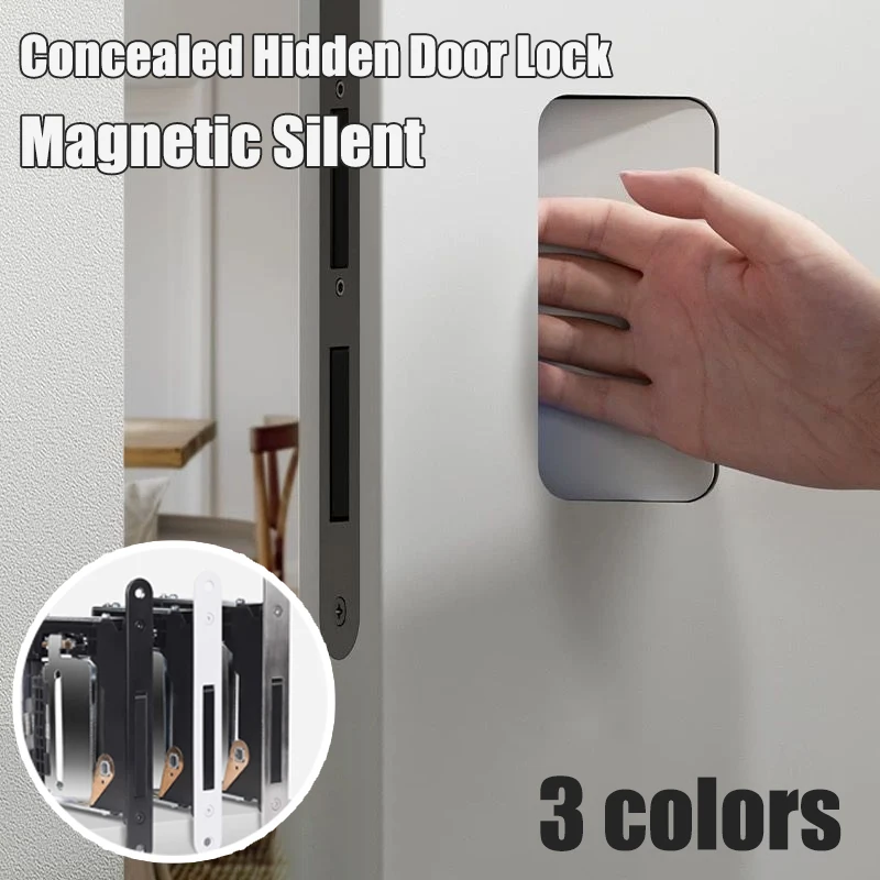 

Invisible Door Lock Indoor Silent Door Lock Hidden Outward-opening Wooden Door Handle Magnetism Invisible Room Door