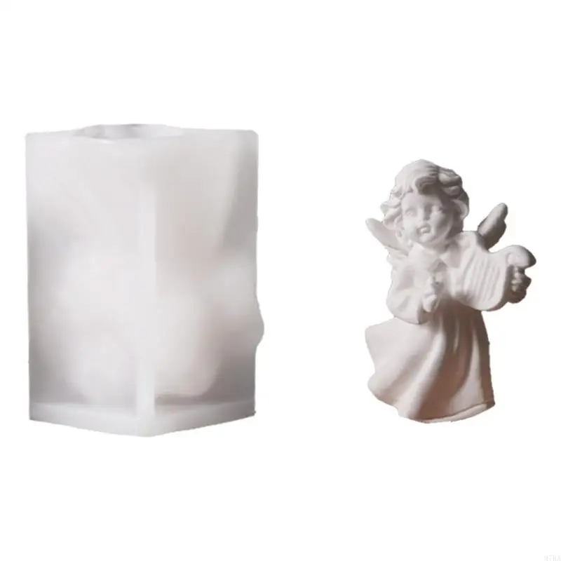 97BA الملاك الجناح سيليكون شمعة قوالب ل شمعة الصابون الشوكولاته الزفاف الديكور مجنح فتاة السيليكون قالب الخبز قوالب