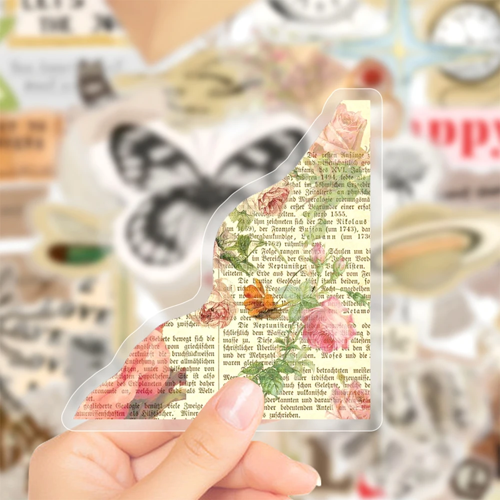 10/30/50pcs INS Style Vintage Art Cartoon Stickers Aesthetic Graffiti Phone Motorcycle Helmet Bike Cute Transparent Sticker Pack
