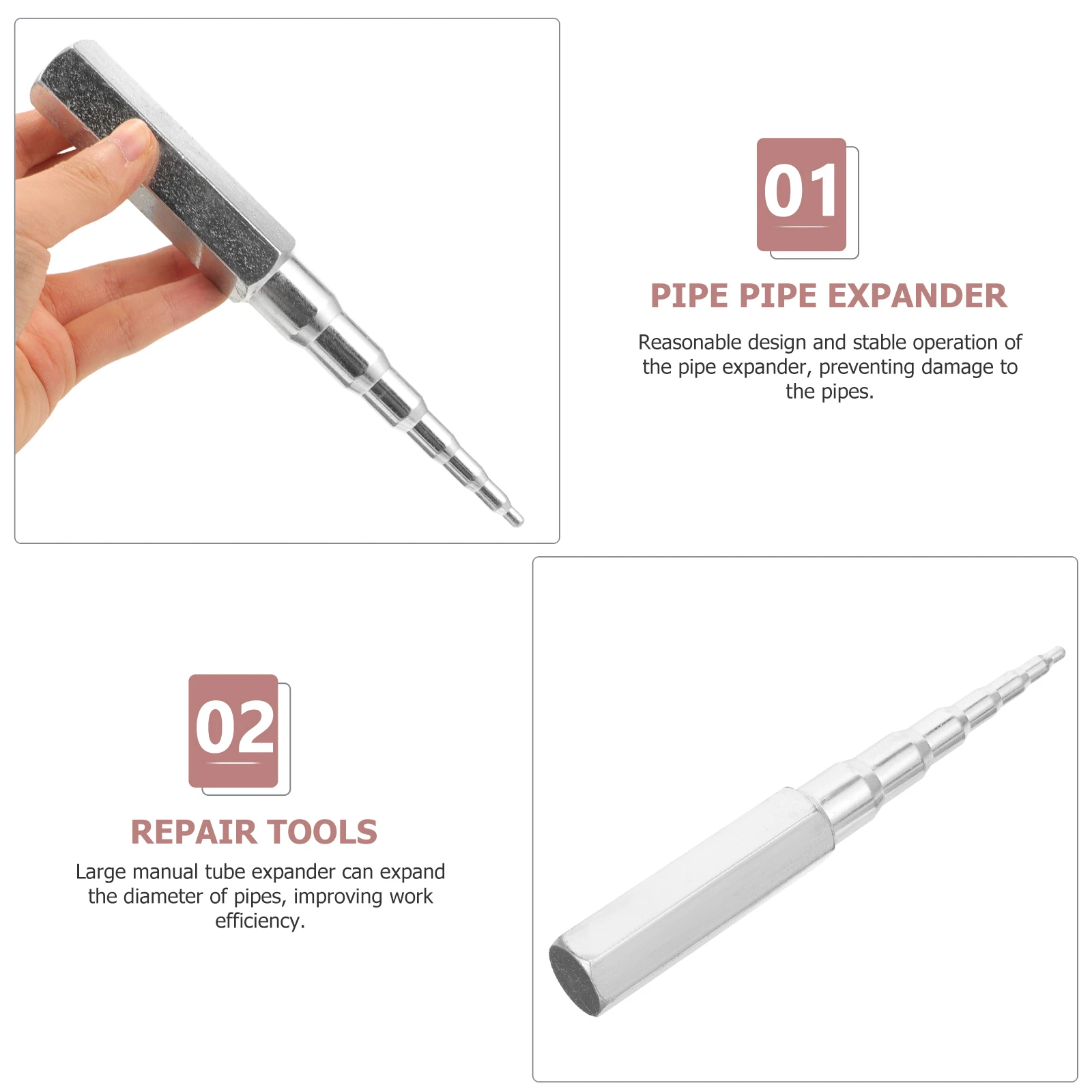 

Manual Expander Tool Sturdy Steel Compact Industrial Swaging Hand Expander for Air Condition Refrigerator Line Exhaust