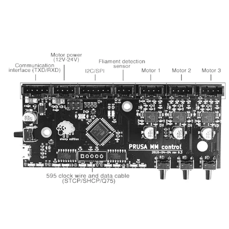 MMU3/MMU2 Control Board Prusa I3 MK3 MK3S MK3S+ Multi Material 2.0 Upgrade MMU2S Mainboard Compatible with MMU2S MMU3