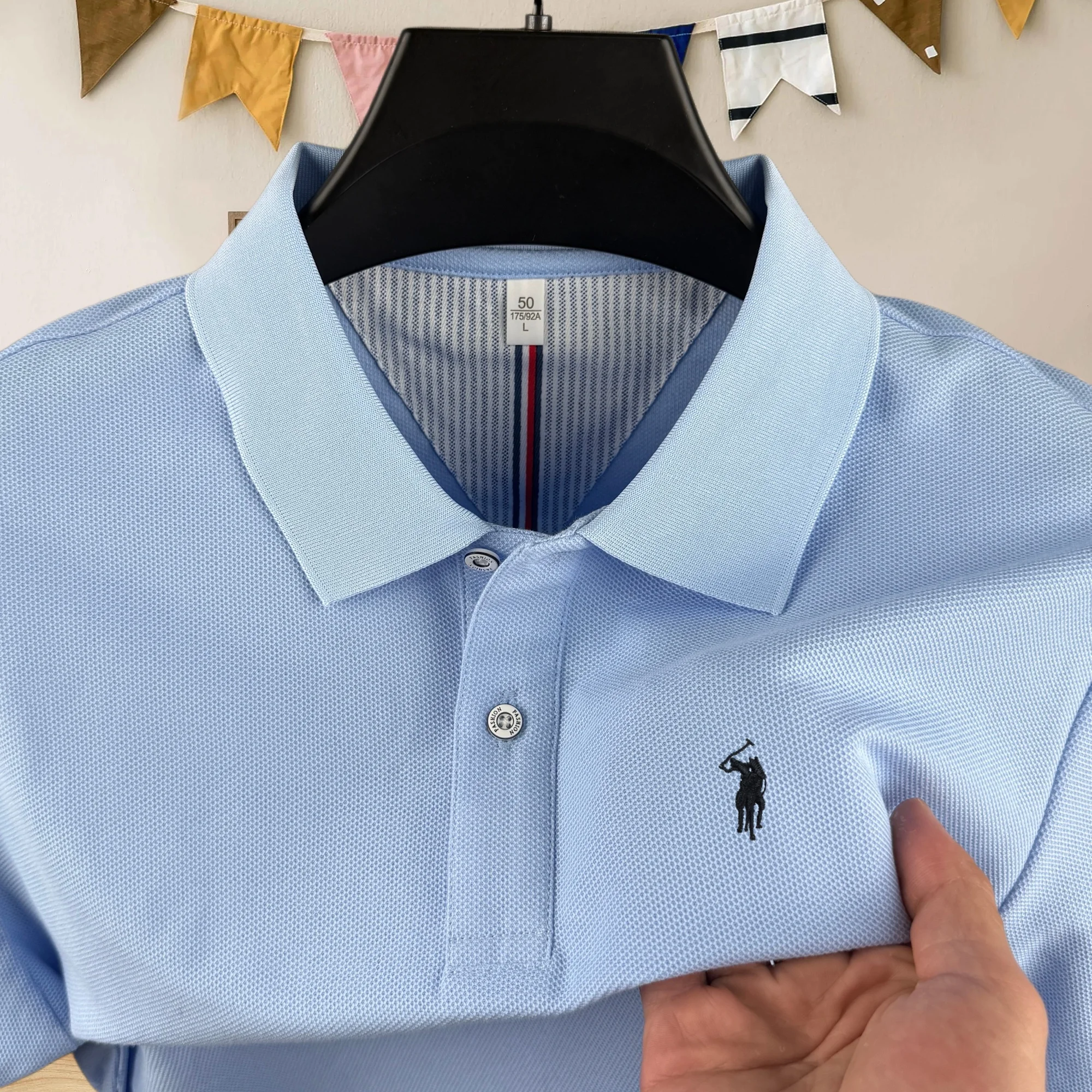 

100% pure cotton high-end brand men's short sleeve polo shirt 2026 summer luxury fashion pony embroidery golf top casual T-shirt