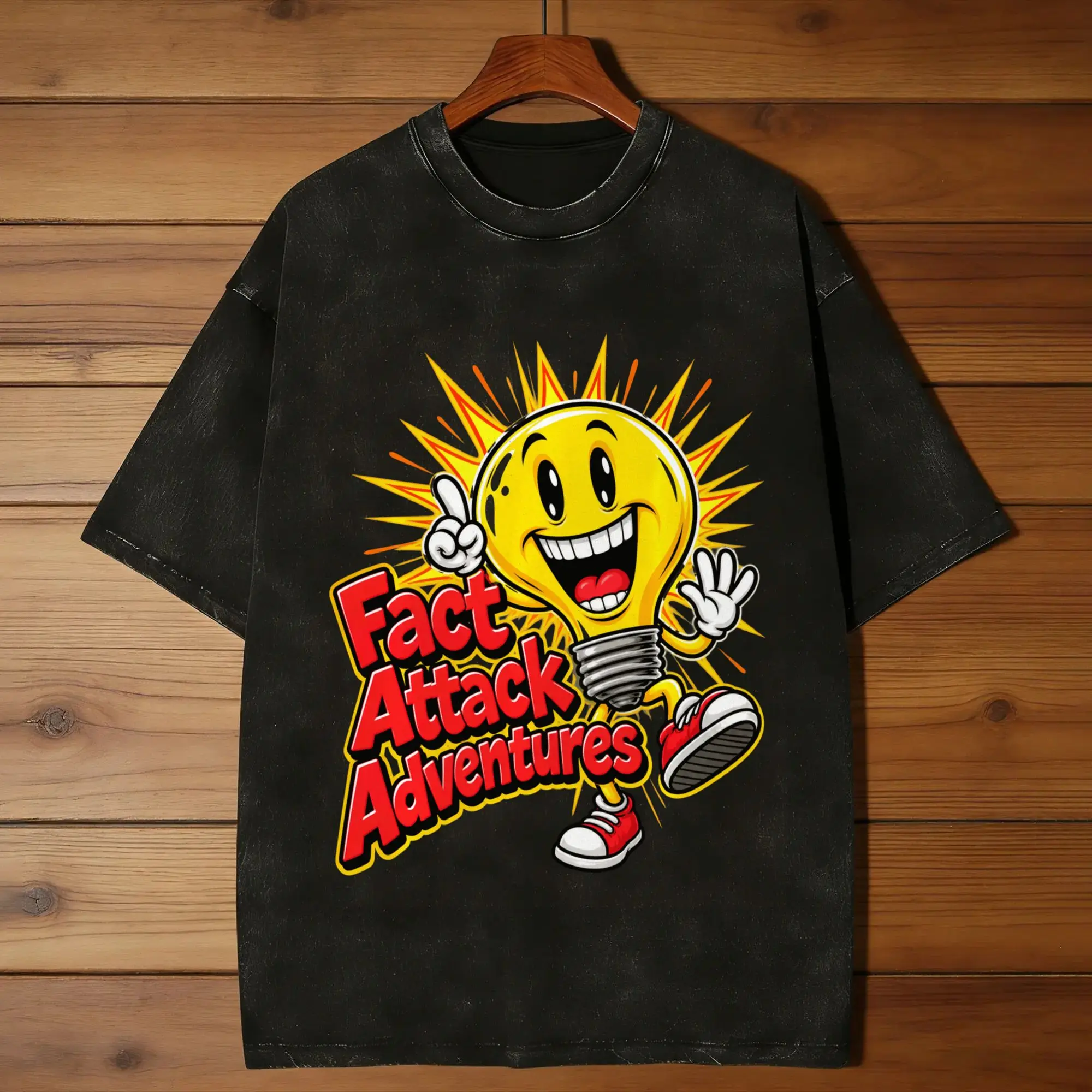 Fact Attack Adventures T Shirt Summer  Y2K Fun T-Shirts Cotton Hip Hop Tee Shirt For Male Short Sleeve Printed Clothing