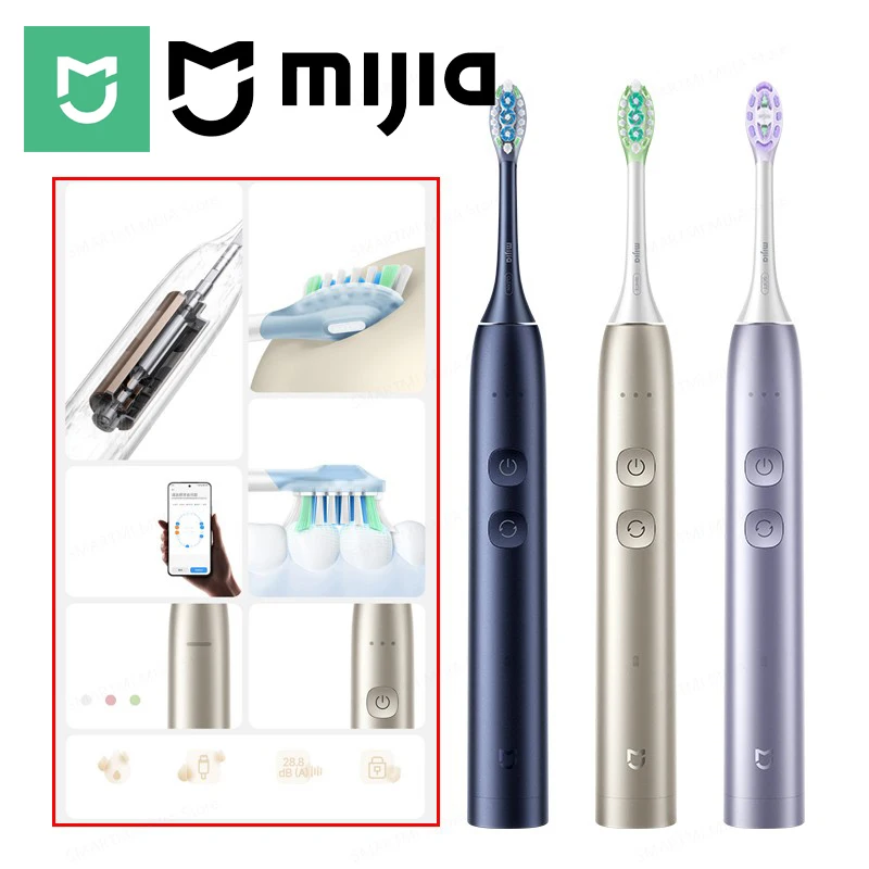MIJIA Multi-Directional Oscillation Electric Toothbrush,IPX8,Smart 5 Modes, 30day Battery Life, App Control & Travel Lock