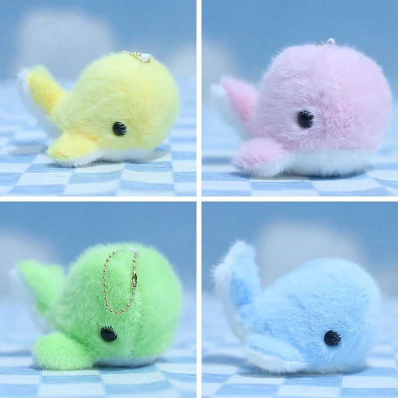 Cartoon Dolphin Keychain Plush Cartoon Stuffed Animal Doll Fluffy Cute Dolphin Plush Toy Pendant For Kids Baby Hug Doll