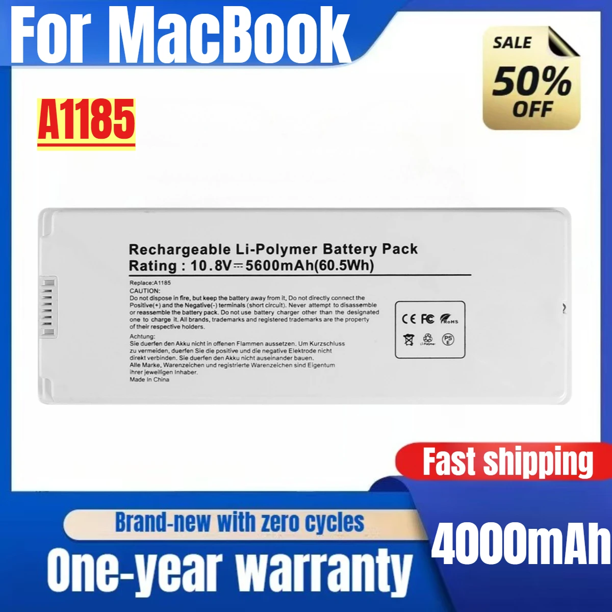 

Laptop Battery A1185 For MacBook 13 "A1181 2009 New Arrival High Capacity Battery High Quality Replacement Battery