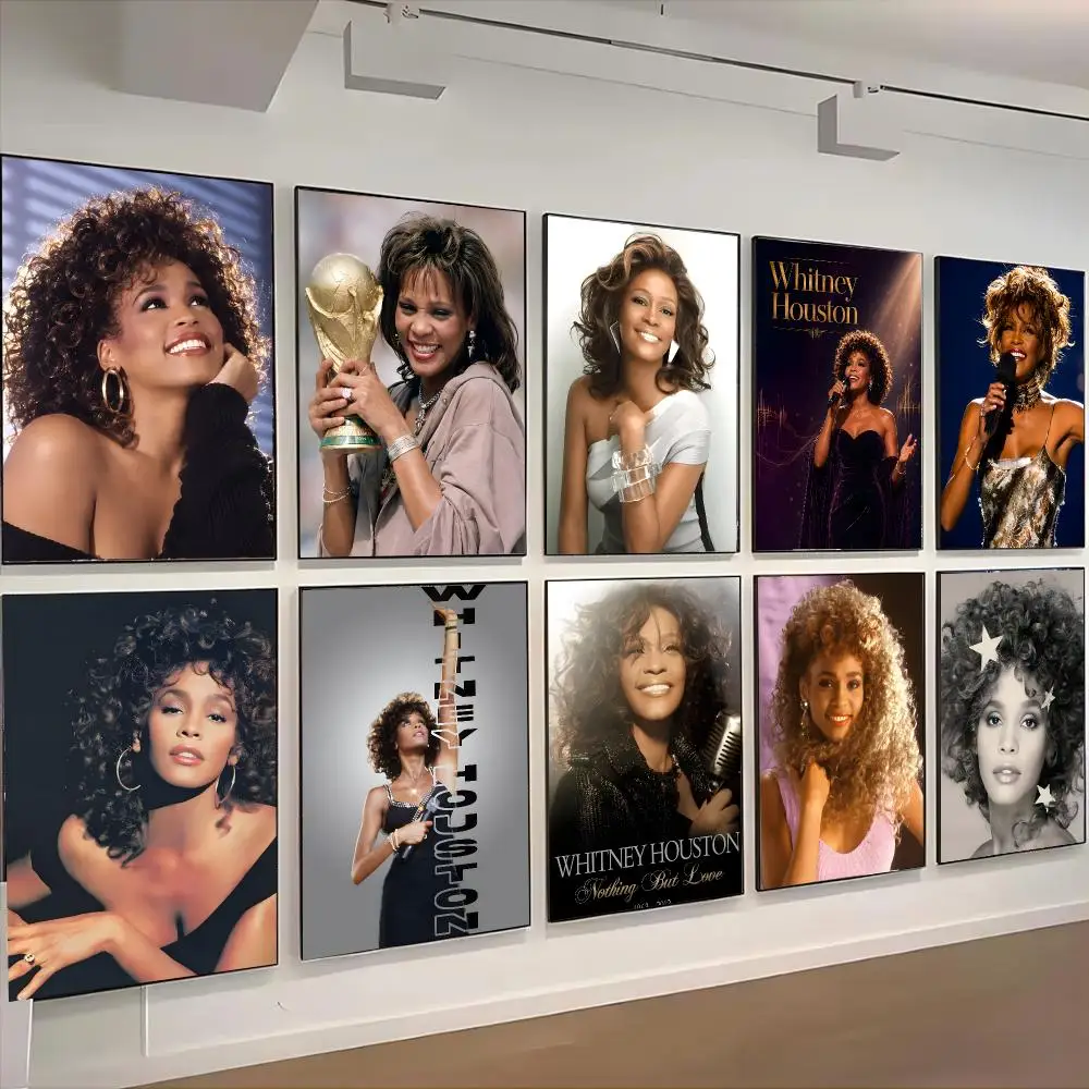 Whitney Houston Singer Poster Living Room Bedroom Party Bar Decor Moisture-proof Art Wall Painting