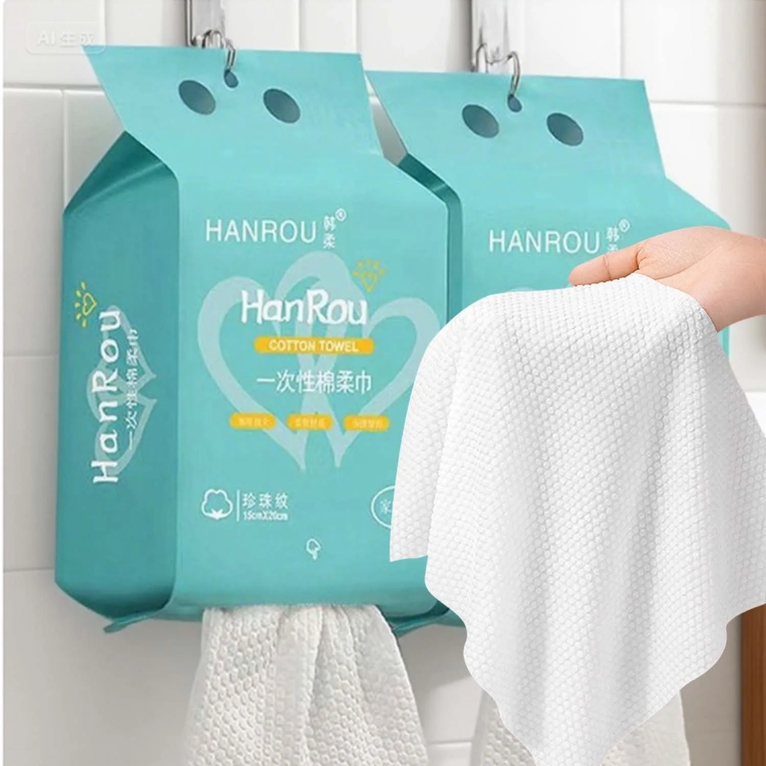 Wegwerp gezichtshanddoek Gezichtsreinigingsdoekjes Zachte absorberende make-up verwijderaar Doekjes voor reizen Spa Thuisgebruik Droog nat katoenen weefsel