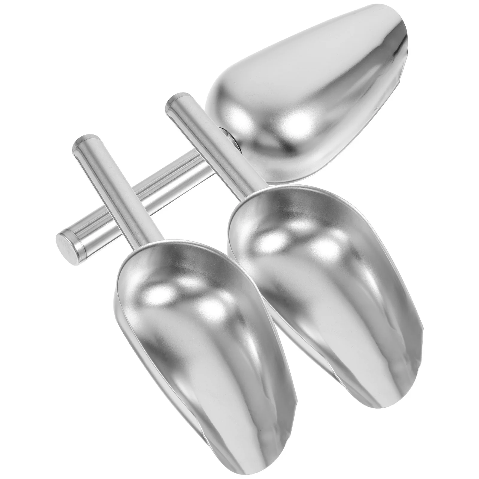 Pala para cubitos de hielo de acero inoxidable, pala de Metal para alimentos de 8 pulgadas para patatas fritas de hielo, granos de arroz, dulces, harina, Bar de cocina, 3 uds.