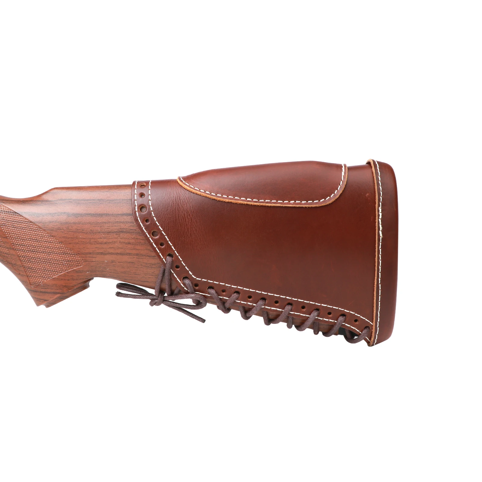 Tourbon Hunting Leather Rifle Cheek Rest Adjustable Gun Buttstock Cover Protector Pads with Cartridges Bullet Holder