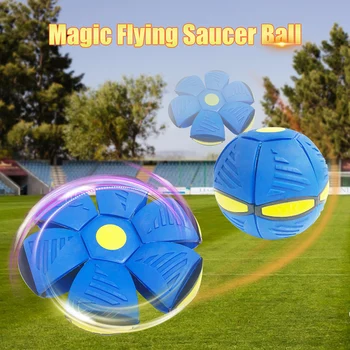 Kids flat disc ball flying UFO magic balls with Led light children&#x27;s toy balls boys girls outdoor sports toys gift