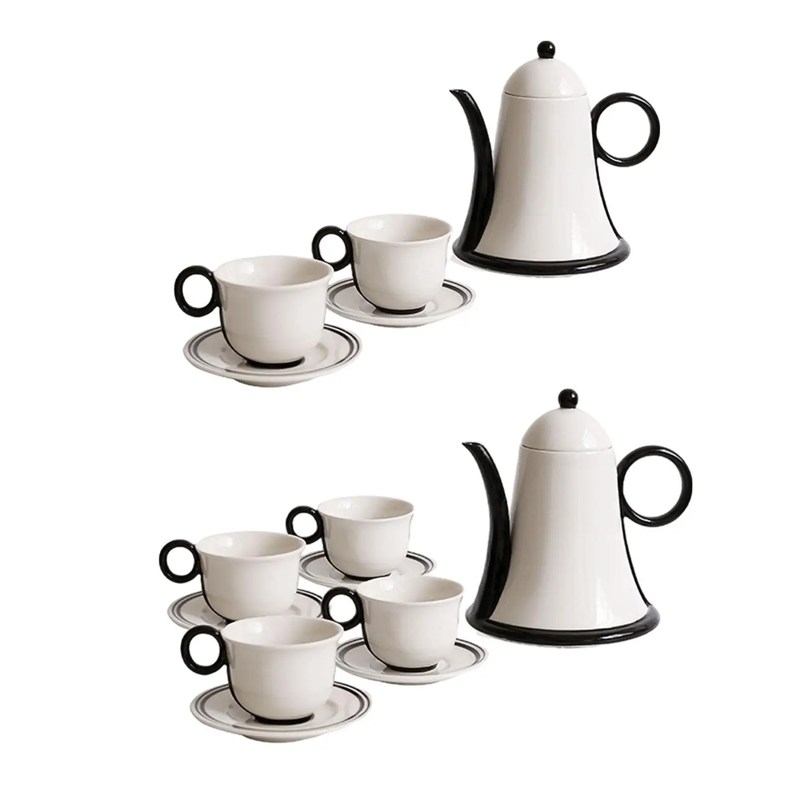 

Porcelain Tea Set Ceramic Teapot with Cups Set for Restaurant Home Tea House