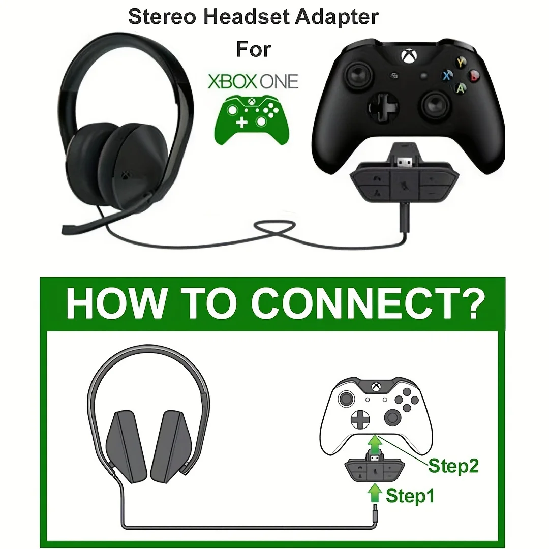 Stereo Headset Adapter for Xbox One & Xbox Series X|S Controller - Adjust Audio Balance (Game Sound & Voice Chat), Volume, Mic D