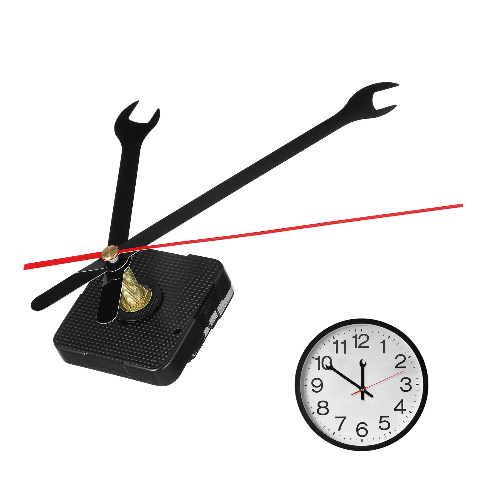 

1Set Wall Clock Movement Replacement Set DIY Repair Clock Mechanism Kit with Durable Plastic Hands Suitable for Frameless