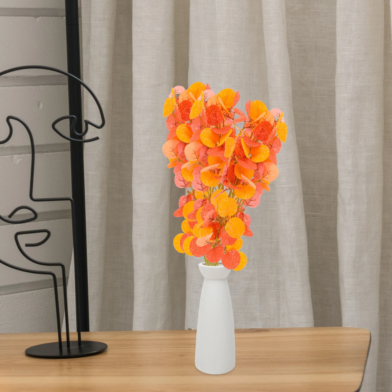 

5Pcs Eucalyptus Leaf Artificial Plant High Level of Simulation Enhance Home Decor Fall Vase Filler Eucalyptus Stems