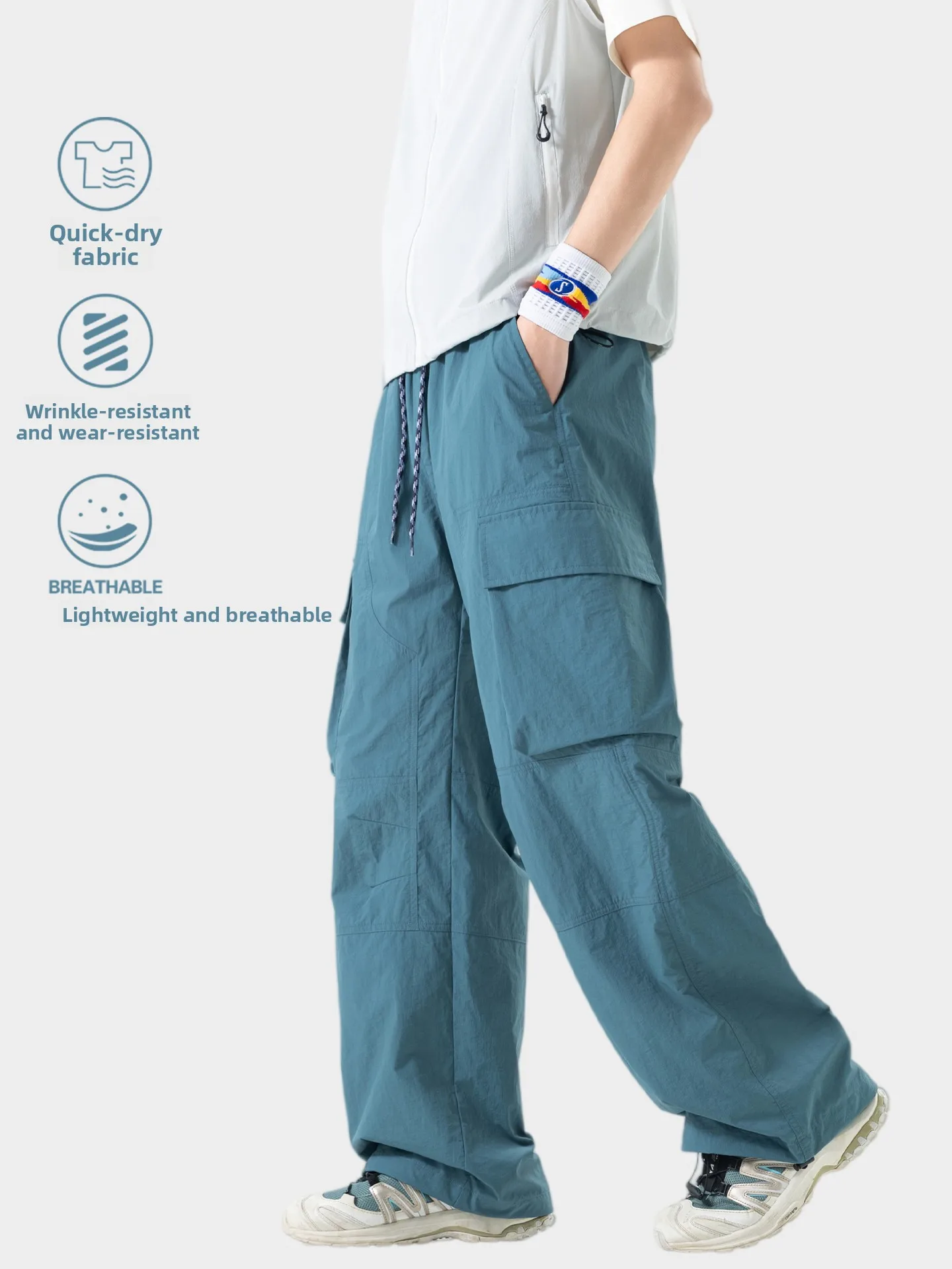 

Lightweight Quick Dry Soft Climbing Pants Men Women Summer Outdoor Casual Loose Straight Leg Trousers for Hiking And Sp...