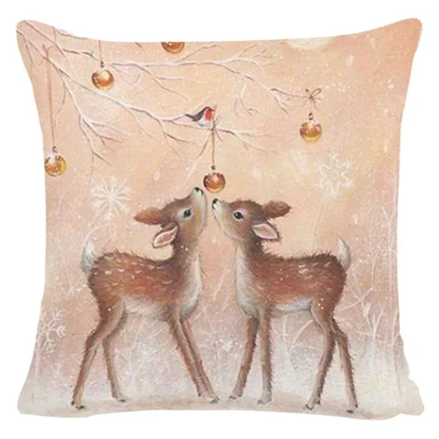 

Home Christmas Decorations Linen Cushion Cover for Christmas Xmas Ornaments Supplies Noel Natal Navidad 2021 2022 New Year