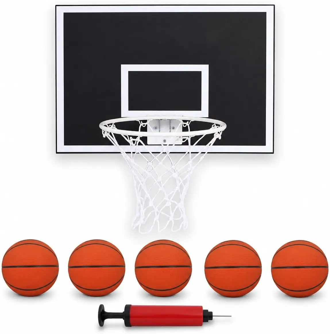 

Mini Basketball Hoop Set for Door or Wall Mount, Solid Red Cedar Backboard, 5 Mini Balls