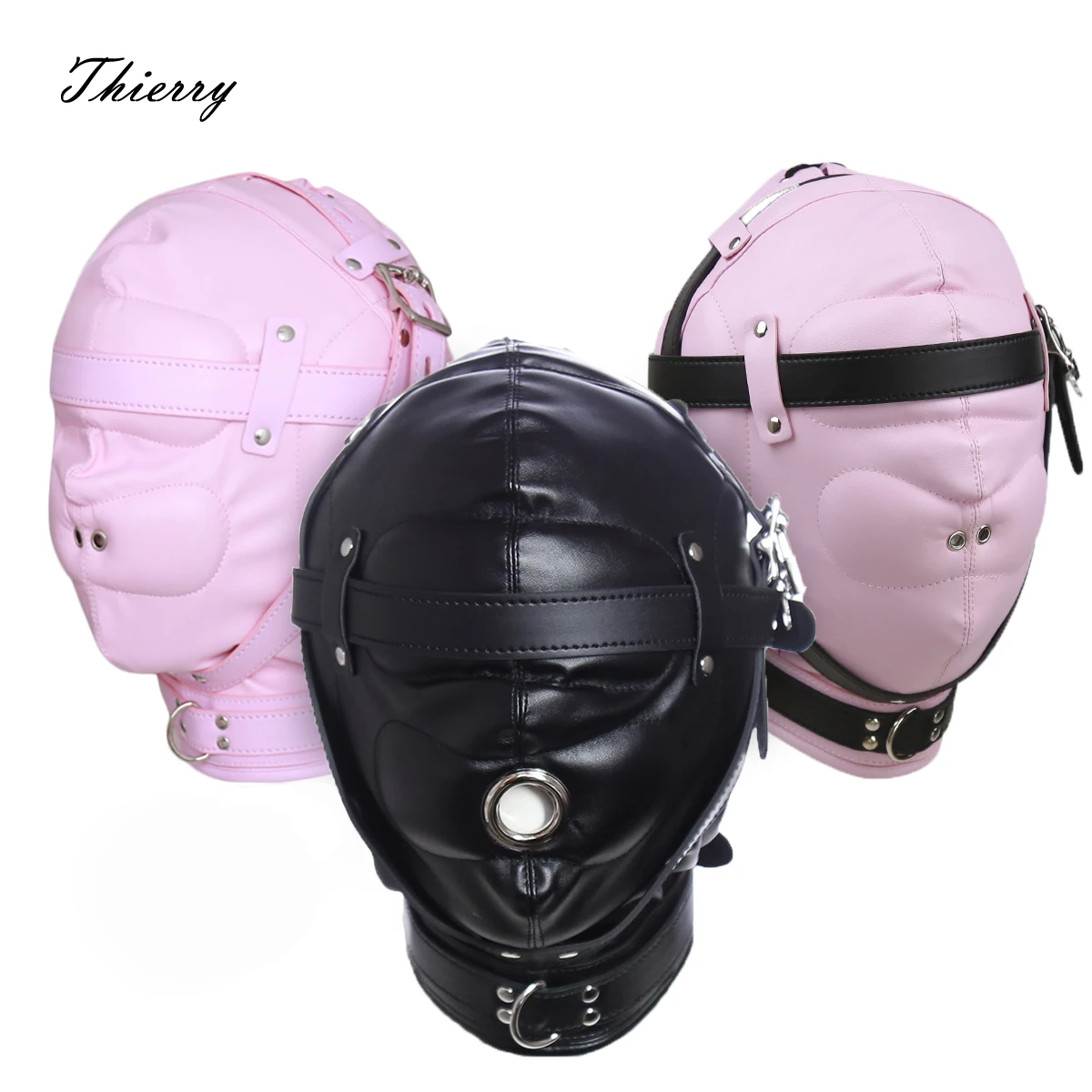 Thierry Total ultrasonik Deprivation Hood untuk pasangan permainan dewasa, SM pengekangan pengalaman Fetish Bondage mainan seks untuk wanita