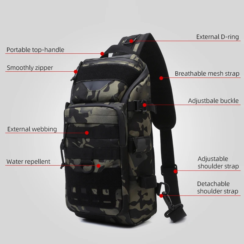 Imagem -03 - Tactical Hook And Loop Fastener Sling Bolsa Fishing Lure Bolsa Mochila de Cintura Molle Fanny Pack Esporte ao ar Livre Camping Caminhadas