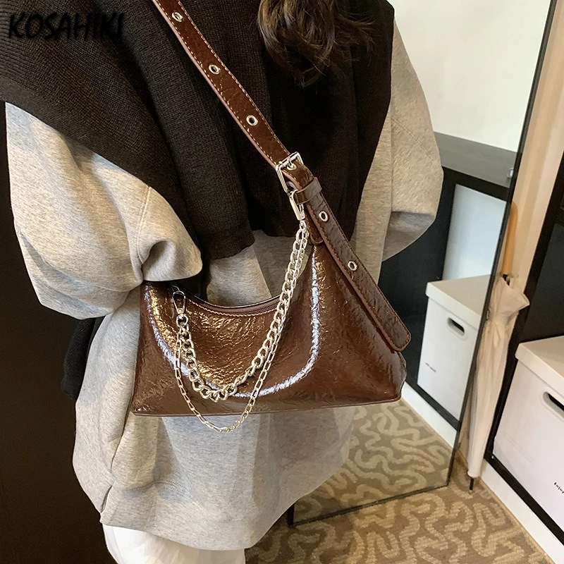 

Luxury Design Y2k Aesthetic Office Lady Handbags Elegant Women All Match Chain Shoulder Bags Fashion Trendy Casual Underarm Bag