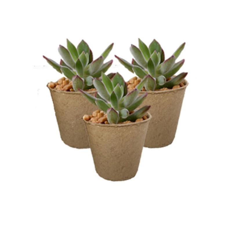 10/50/100PCS Nursery Pots Round Recycleable Paper Pulp Flowerpot Garden Seedling Cup Balcony Succulent Plant Cultivation Tray