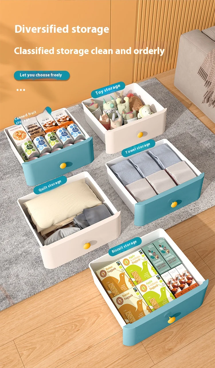 Household Multi-layer Plastic Bedside Table, Drawer-type Storage Cabinet, Rack, Thickened Storage Cabinet