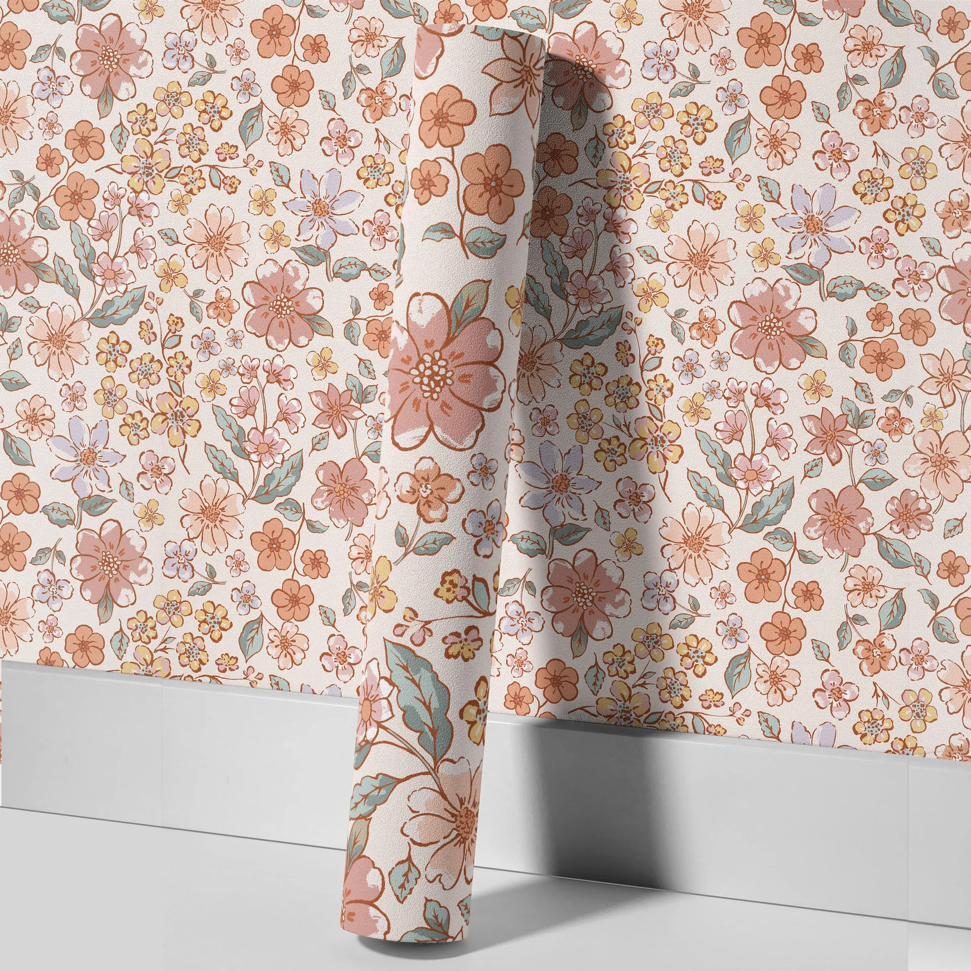 Self-adhesive Floral Wallpaper PVC Waterproof Peel and Stick Wallpapers Home Decor Furniture Refurbished Stickers