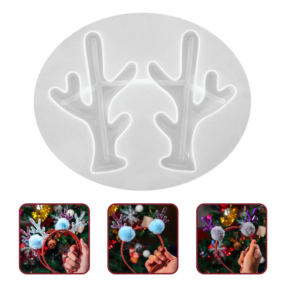 

3Pcs Christmas Antler Mold Set for DIY Jewelry and Hairpin Decor Smooth Flexible Silicone Craft Mold for Family Handmade
