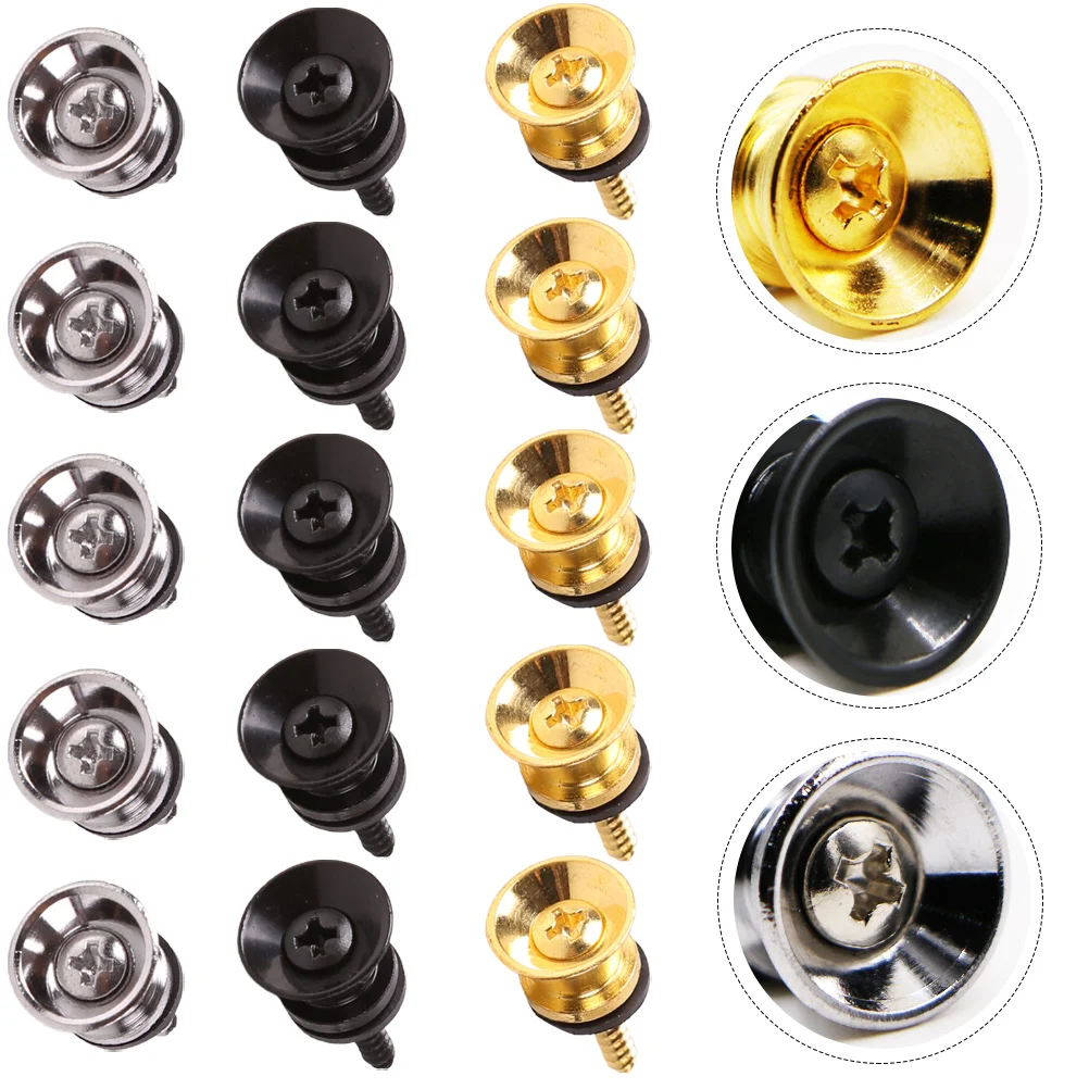 

15pcs Strap Button Metal End Pins For Electric Guitar Accessories Durable Guitar Strap Endpin Fixor Music Instrument Parts