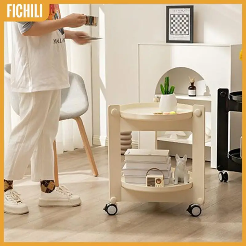 Creative Movable Small Coffee Table Round Shelf Side Table Sofa Side Table Middle Ages Trolley Furniture