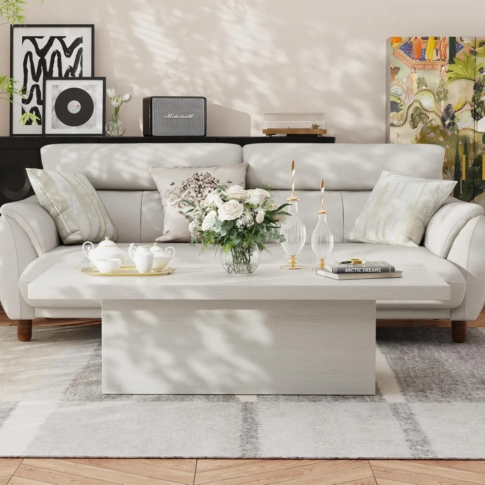 Mesa de centro de granja, mesa de cóctel de madera de ingeniería moderna 47,25, mesa decorativa resistente a los arañazos con marco resistente para la vida